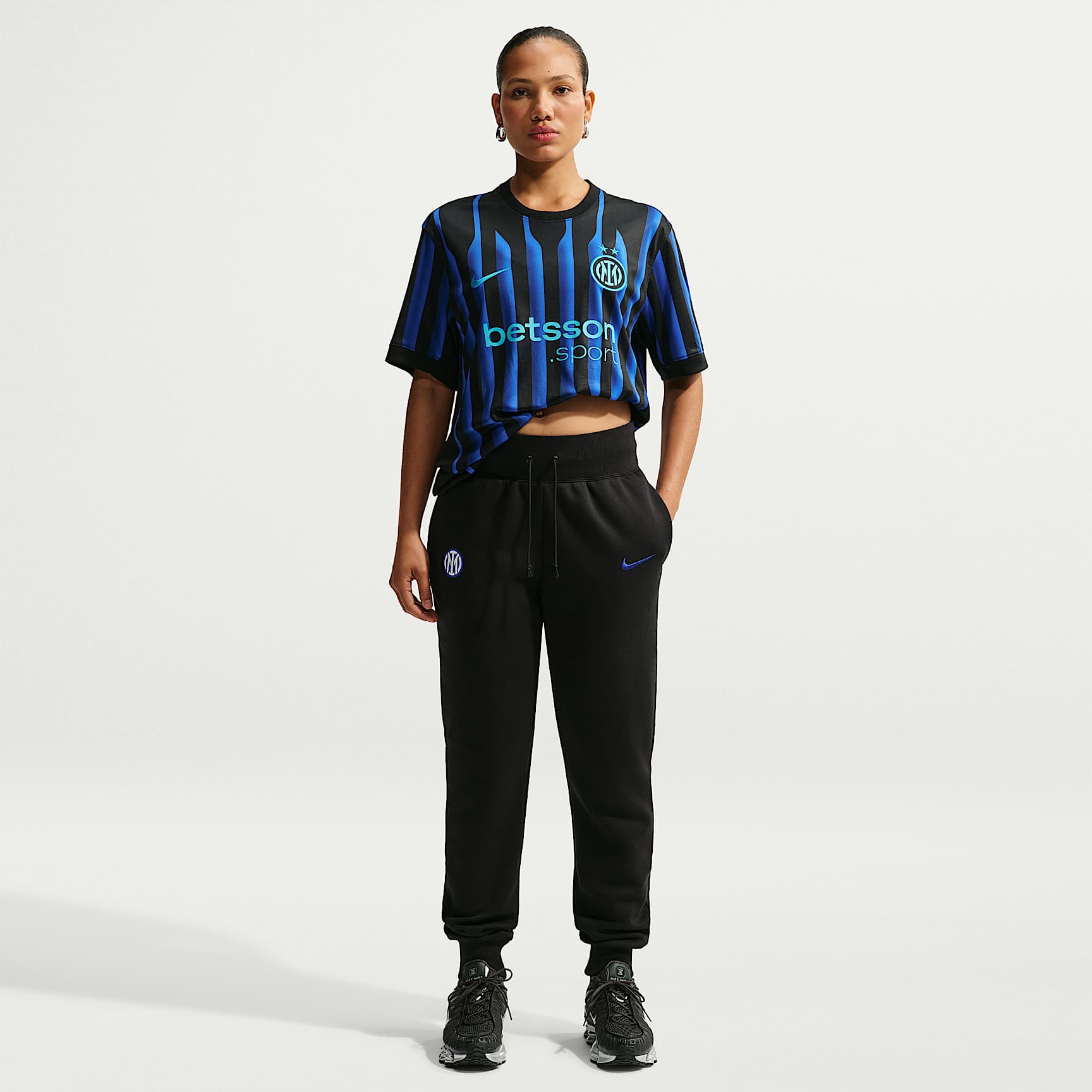 Inter Milan Phoenix Fleece Nike Yüksek Belli Kadın Futbol Eşofman